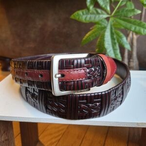 Tommy Bahama Vintage Braided Genuine Leather Belt Size 42